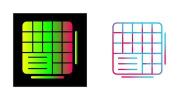 icono de vector de datos de tabla