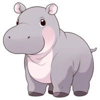 Cute Chibi Hippopotamus AI Generative png