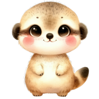 aquarelle mignonne suricate ai génératif png