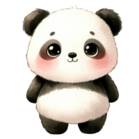 Watercolor Cute Panda AI Generative png