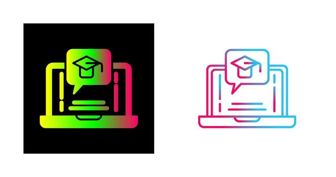 icono de vector de aprendizaje electrónico