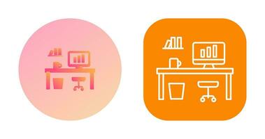 Office Desk Vector Icon