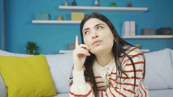 Close-up of thoughtful young woman. video