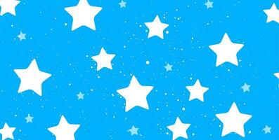 White stars and shiny dust particles on blue abstract background vector