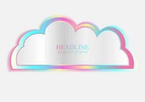 Abstract holographic cloud hi-tech background vector