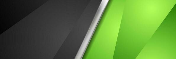 Black and green corporate background with metallic stripe vector