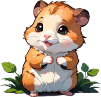 mignonne hamster dessin animé mascotte conception ai génératif png