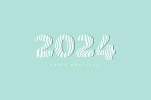 Happy New Year 2024 in mint color background vector