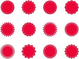 circulo icono etiqueta colocar. vector pegatina blanco, bandera o papel etiqueta rojo color.