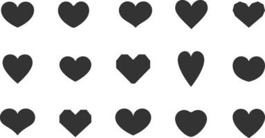 Establecer icono de vector de corazón. los corazones dan forma a una colección de diseño diferente.