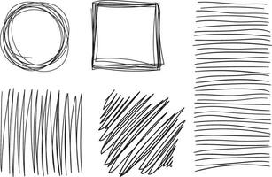 Hand drawn brush line vector design elements. Lines and frames  abstract shapes.