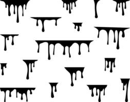 Paint drop vector. Dripping liquid. Stream of paint silhouette isolated on white. vector