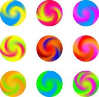 Twisted swirl color ball three dimensional set design element vector