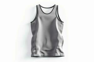 ai generative Blank sleeveless t-shirt mockup, template for design uses, 3D rendering photo