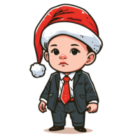 schön süß Baby Junge tragen Santa Hut - - ai generativ png