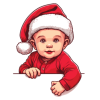 magnifique mignonne bébé garçon portant Père Noël chapeau - ai génératif png