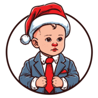 mooi schattig baby jongen vervelend de kerstman hoed - ai generatief png