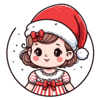 Cute Baby Girl Wearing Santa Hat - Ai Generative png