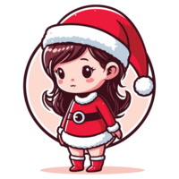 Cute Baby Girl Wearing Santa Hat - Ai Generative png