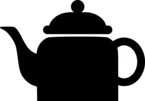 Vector teapot black silhouette isolated icon vector illustration