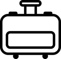 Vector suitcase black outlines icon vector illustration