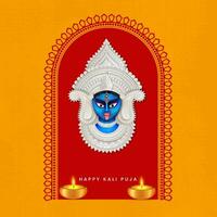 Maa Kali illustration for Happy Kali Puja Social Media Post vector