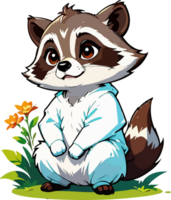 Cute Racoon Carton AI Generative png