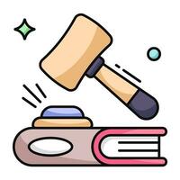 Conceptual flat design icon of law book vector