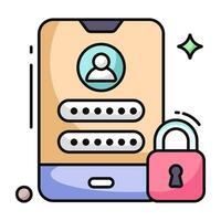 Mobile login icon, editable vector