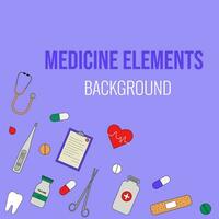 Background with medical elements, medical wallpaper vector