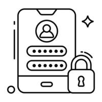 Mobile login icon, editable vector