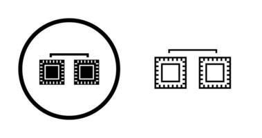 Unique Processors Connected Vector Icon