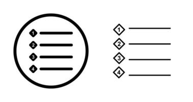 Unique Numbered list Vector Icon