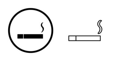 icono de vector de cigarrillo encendido único