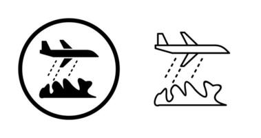 icono de vector de avión de bombero único