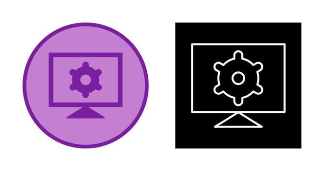 icono de vector de configuración de computadora