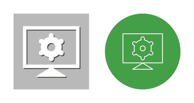 icono de vector de configuración de computadora