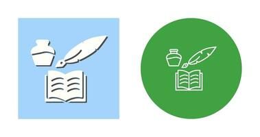 Unique Quill and Book Vector Icon