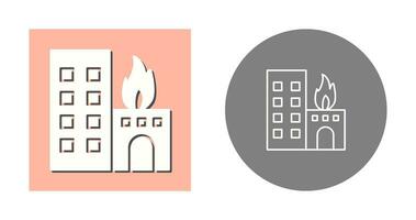 Unique Burning Building Vector Icon