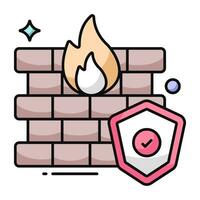 An editable design icon of firewall vector