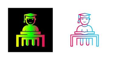 Unique Studying on Desk Vector Icon