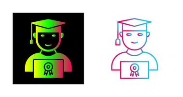 Unique Student Holding Degree Vector Icon