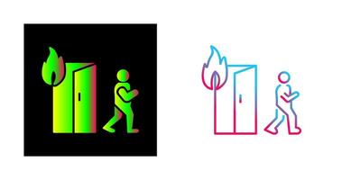 Unique Running from Fire Vector Icon