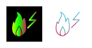 Unique Electricity Fire Vector Icon