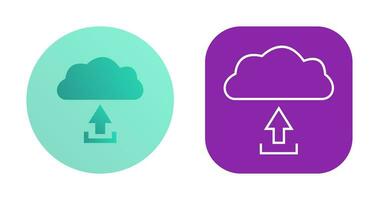 icono de vector de carga única en la nube