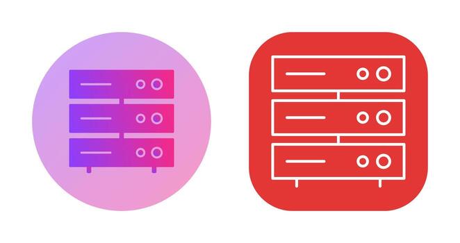 icono de vector de red de servidor único