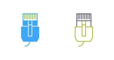 icono de vector de cable de internet único