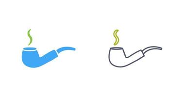 Unique Lit Smoking Pipe Vector Icon