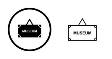 icono de vector de etiqueta de museo