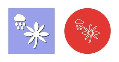 Flower with rain Vector Icon